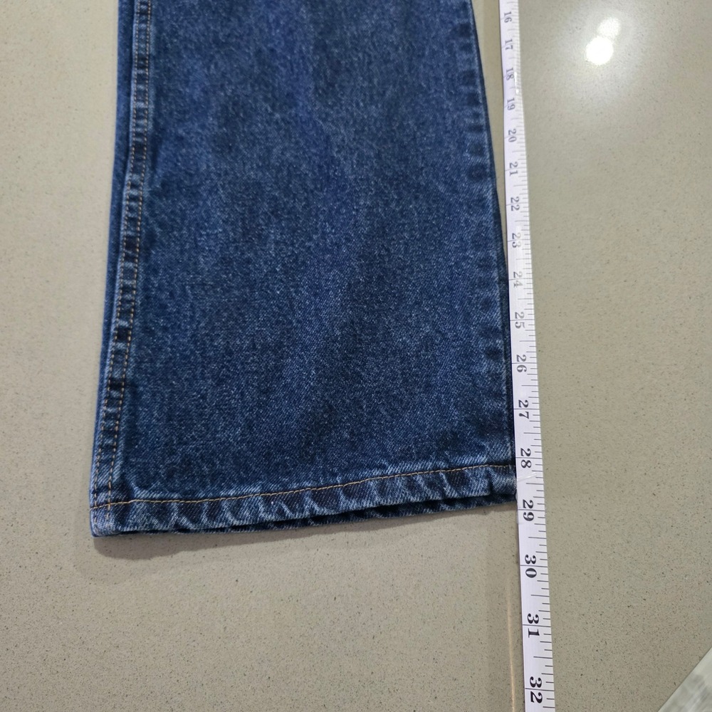 Wrangler Mens Regular Fit Jeans Dark Wash‎ Indigo 100% Cotton 40x30 96501MR - Picture 4 of 9